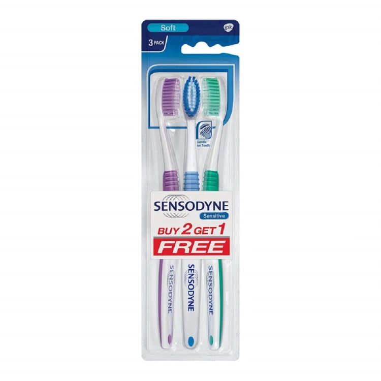 Sensodyne Toothbrush Sensitive 2+1 Free Assorted Colours