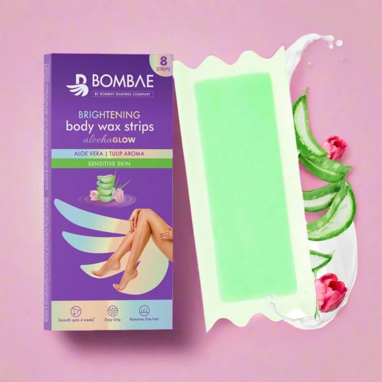 Bombay Shaving Body Wax Strips Aloe-Ha Glow Sensitive Skin 8+2