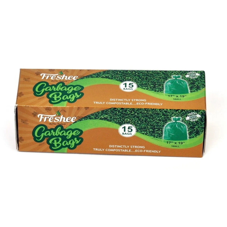 Freshee Green Plastic Biodegradble Garbage Bag 15 Pcs 17 Inch X 19 Inch