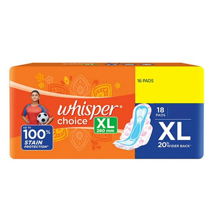 Whisper Sanitary Pad Choice XL 18s