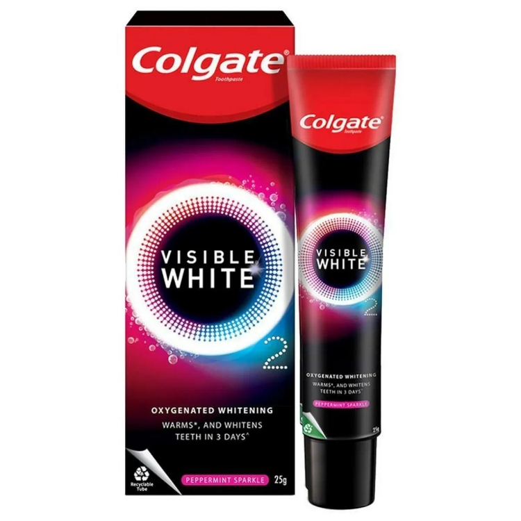 Colgate Toothpaste Visible White O2 Peppermint Sparkle 25G