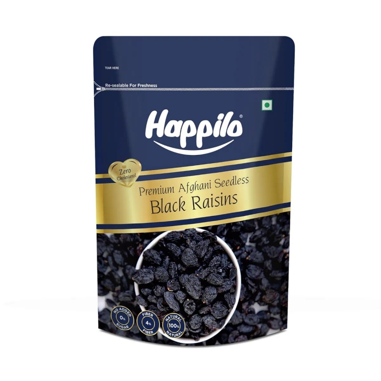 Happilo Premium Afghani Seedless Black Raisins, 250G