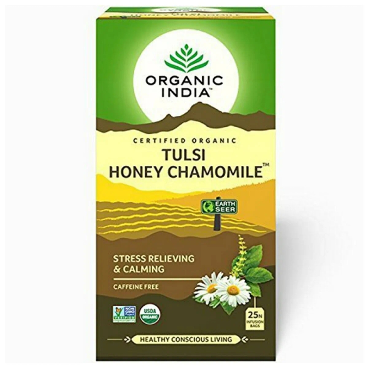 Organic India Tulsi Green Tea Honey Chamomile Bag 25S