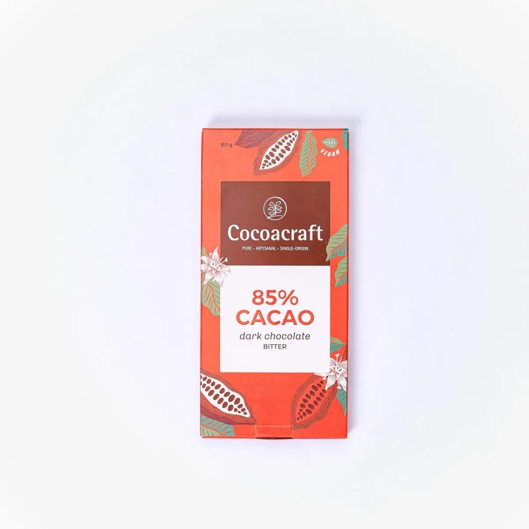 Cocoacraft 85% Cocoa Bitter Dark Chocolate 80G