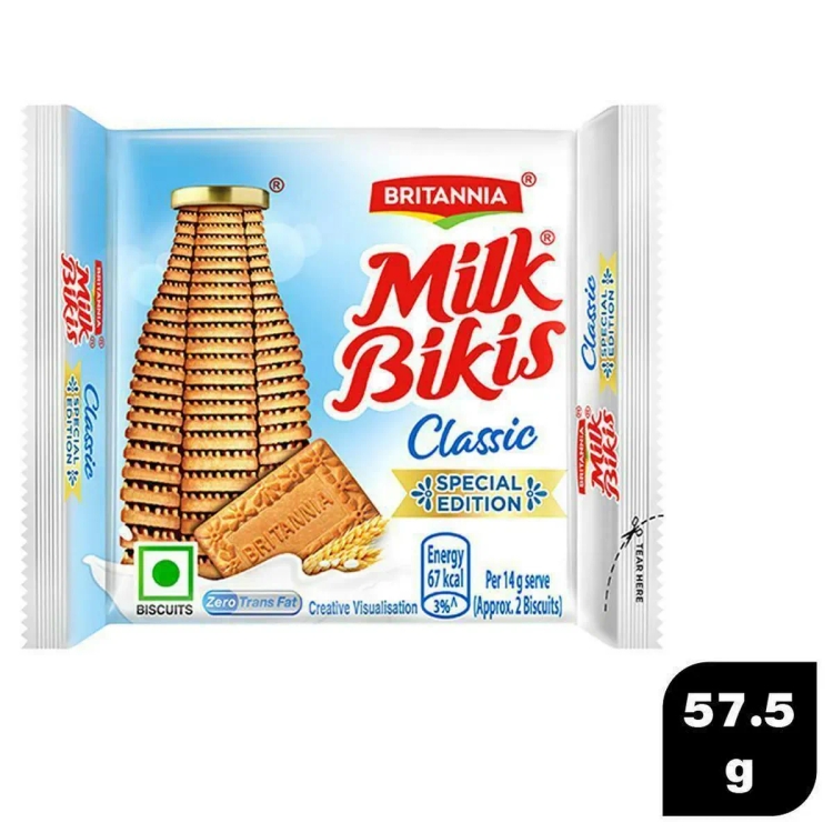 Brittannia Milk Bikis Classic Biscuit 57G