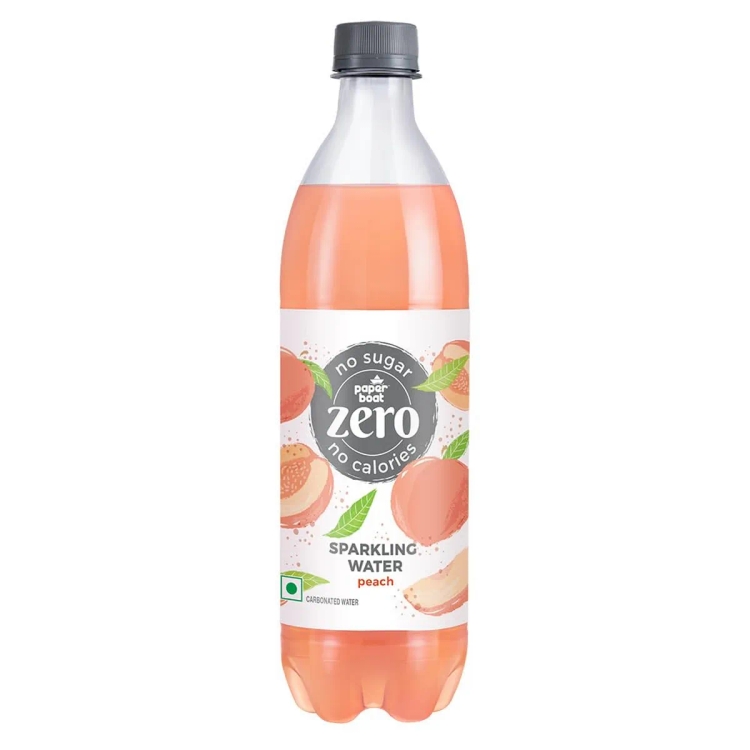 Paper Boat Zero Sparkling Water - Peach Bottle,600 ml 
