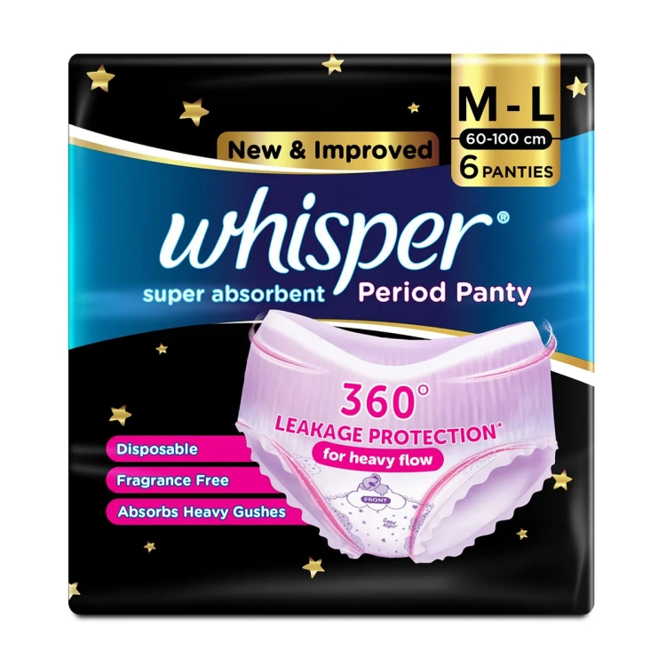 Whisper Flex Fit Periods Panties M To L 6S