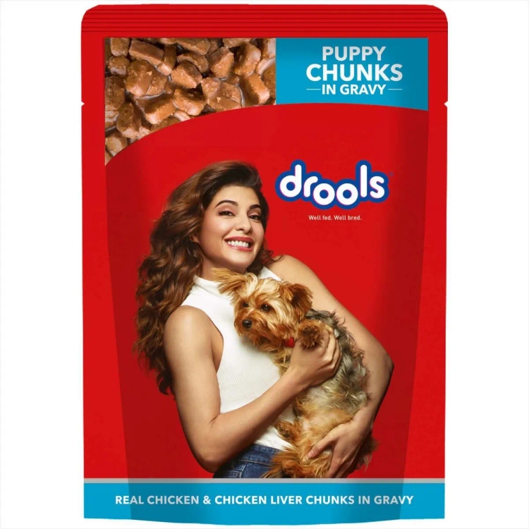Drools Puppy Wet Dog Food Real Chicken and Chicken Liver Chunks Gravy 150g