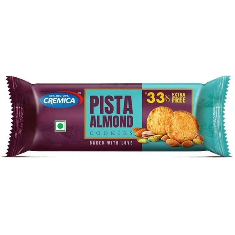 Cremica Pista Almond Cookies, 75 Gm