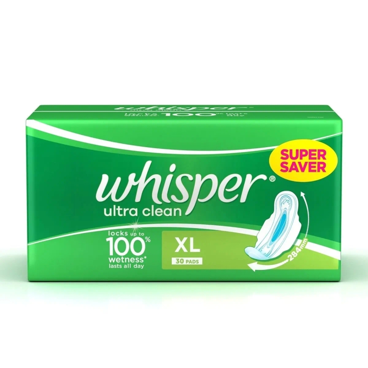 Whisper Sanitary Pad Ultra Wings Large 30S