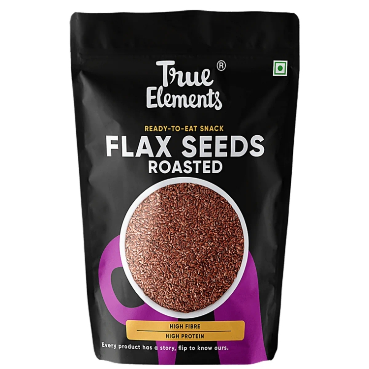 True Elements Roasted Flax Seeds, 125g
