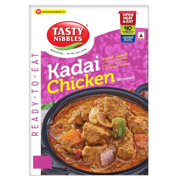 Tasty NIBBBLES KADAI Chicken Pouch 200GM 