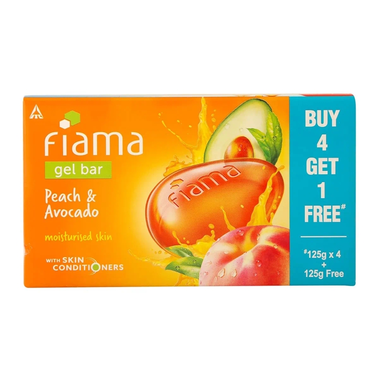 Fiama Gel Bar Peach And Avocado 125 G X5 