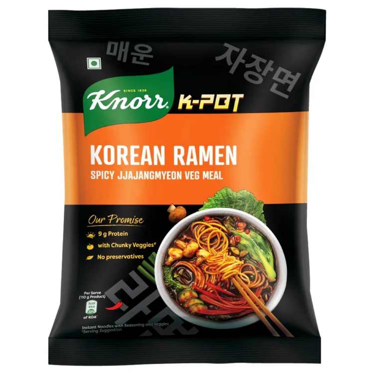 Knorr Korean Ramen Spicy Jjajangmyeon Veg Meal, 110 g