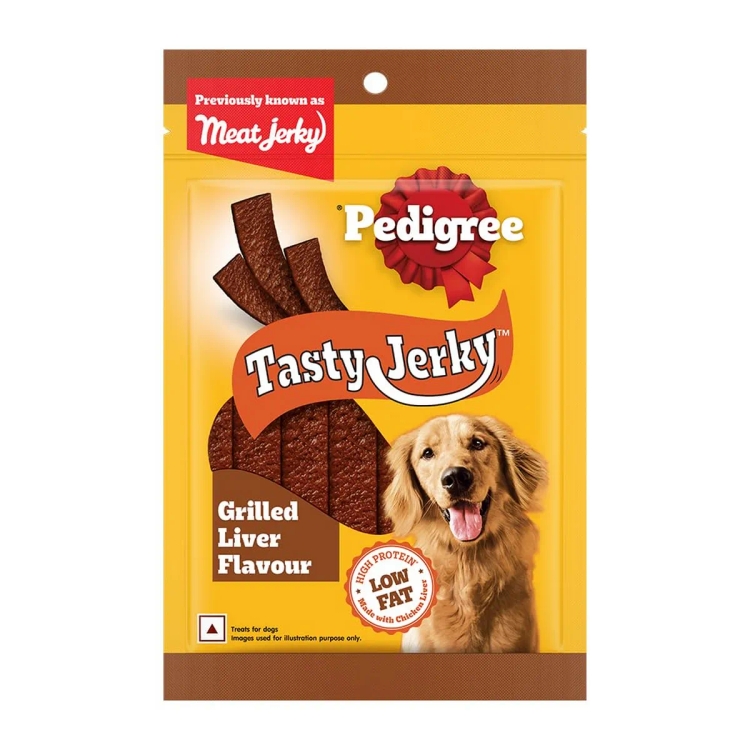 Pedigree Tasty Jerky Grilled Liver Flavour Dog Treat, 70 G