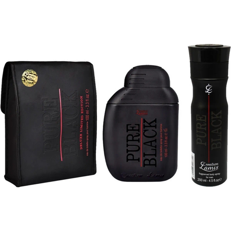 Creation Lamis Pure Black Perfume Edt 100Ml + Deodorant 200Ml 
