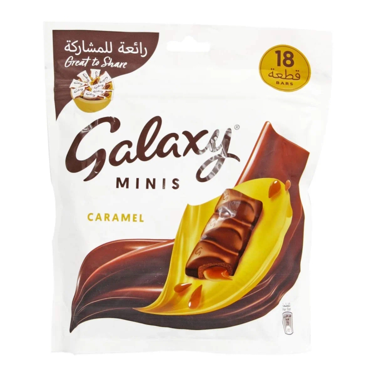 Galaxy Minis Caramel Chocolate 18 Bars Packet | 252 g