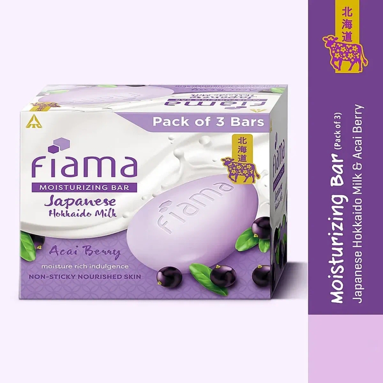 Fiama Japanese Hokkaido Milk Bar Acai Berry 125G X 3'S