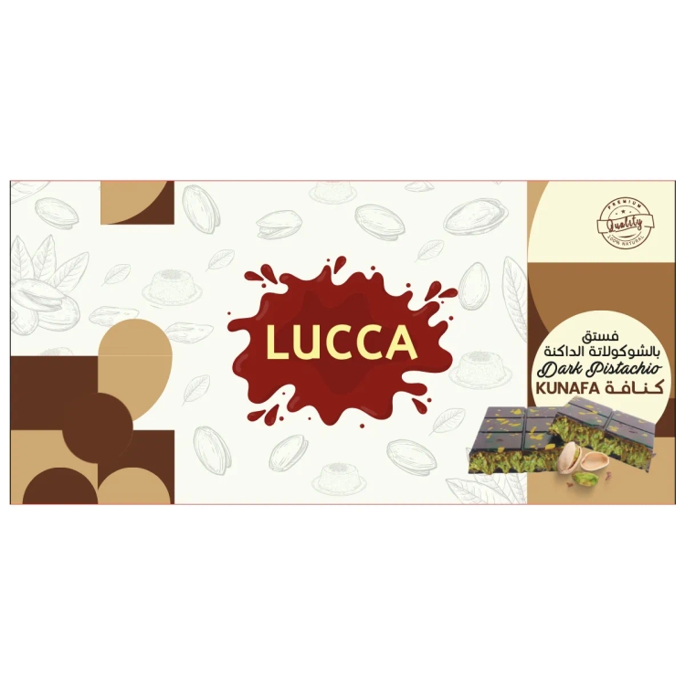 Lucca Dark Pistachio Kunafa Chocolate Bar 170g