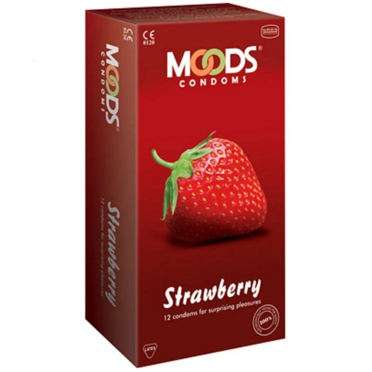 Moods Condom Strawberry 12s