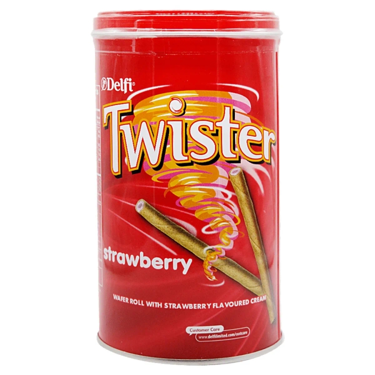 Delfi Twister Strawberry Wafer Roll 320g