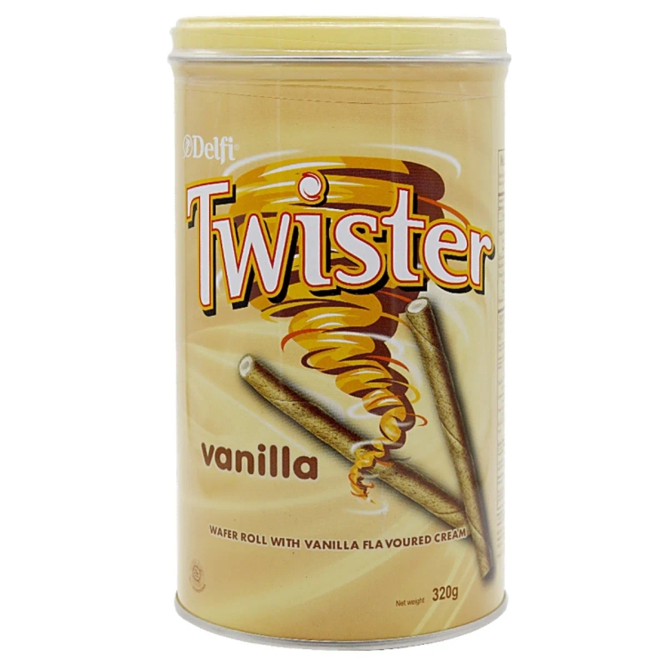 Delfi Twister Vanilla Wafer Roll 320g