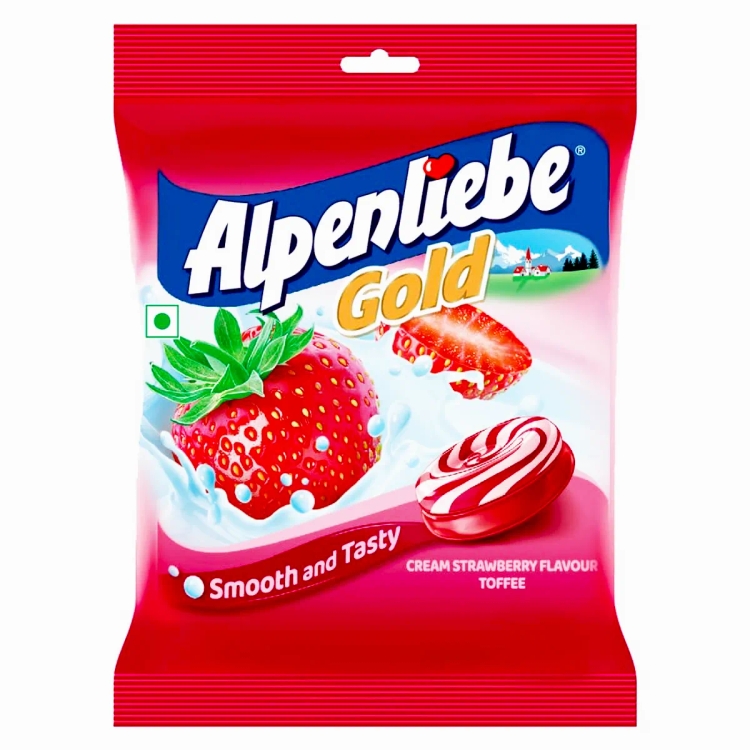 Alpenliebe Gold, Cream Strawberry Candy Pouch, 144g