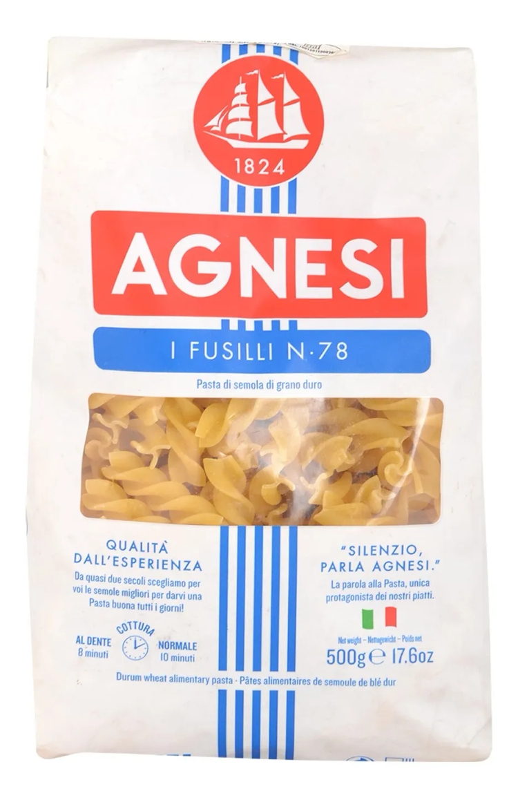 Agnesi Pasta Fusilli N-78 500gm