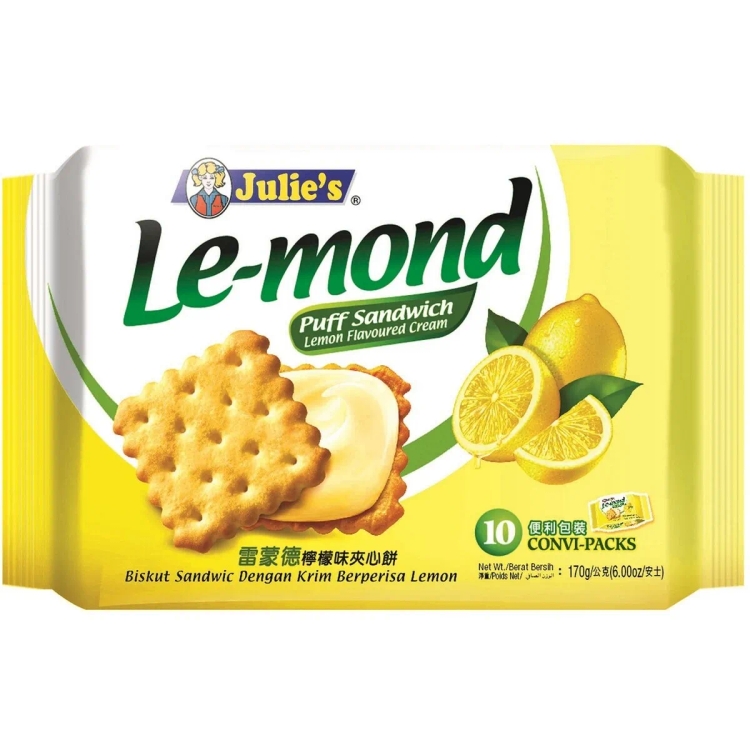 Julies Le-Mond Puff Sandwich Lemon Biscuit 170gm