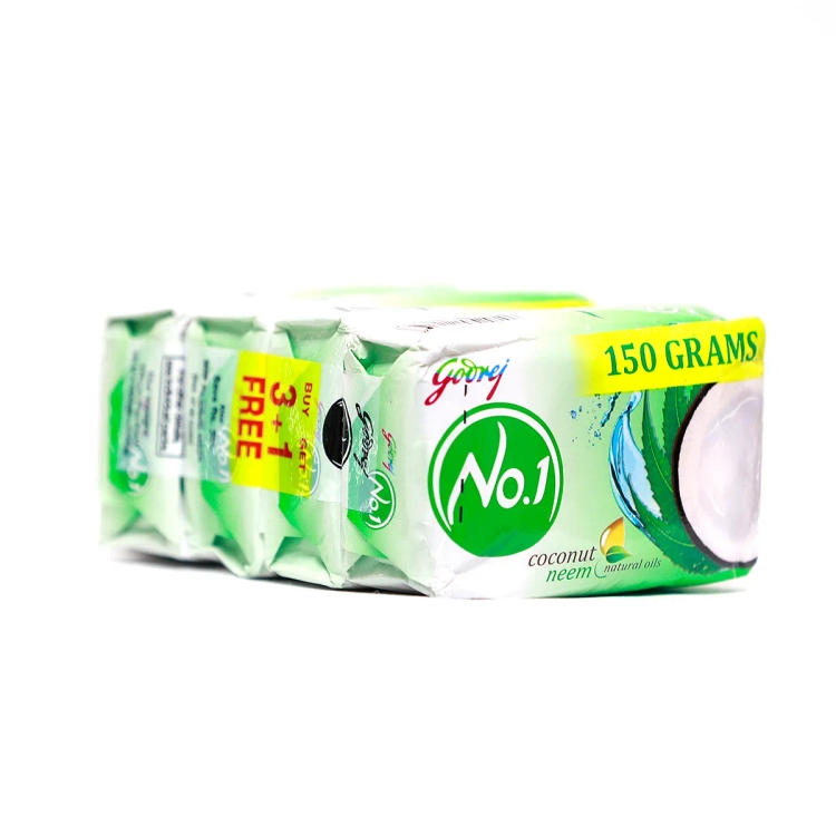 Godrej No1 Soap Coconut&Neem 150G 3+1