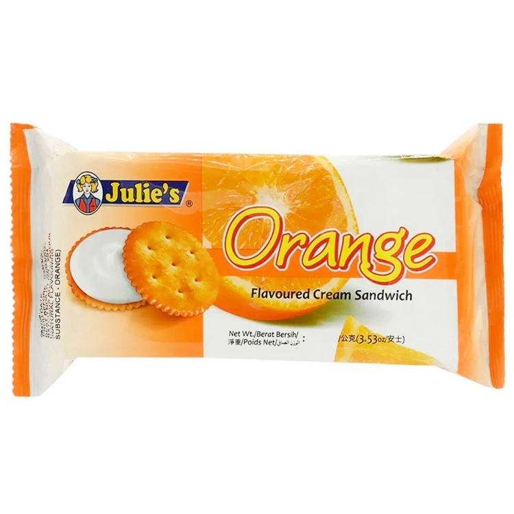 Julie's Orange Cream Sandwich Biscuits 100 g