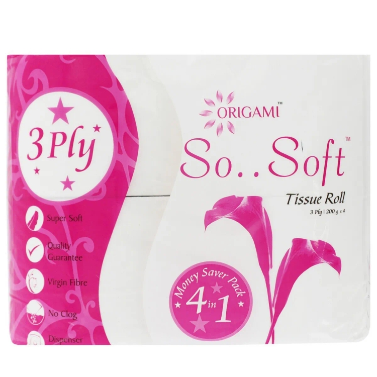So Soft Toilet Tissue Roll 4 Rolls 340Nx4
