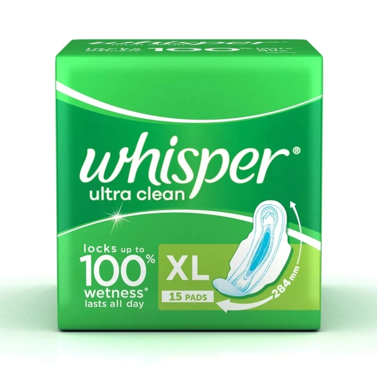 Whisper Sanitary Pad Ultra Clean with herbal oil XL 15s