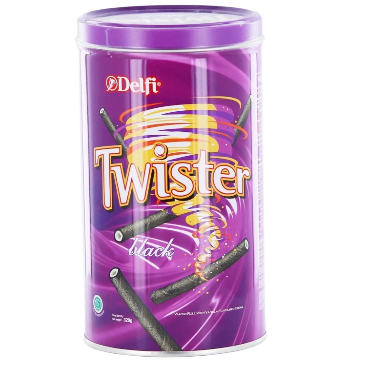 Delfi Twister Black Tin Wafer Roll 300g