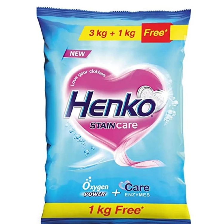 Henko Stain Champion Detergent Powder 3Kg + 1Kg Free