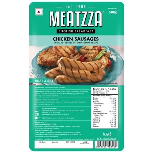 Meatzza Chicken Sausage Skin Less 500g