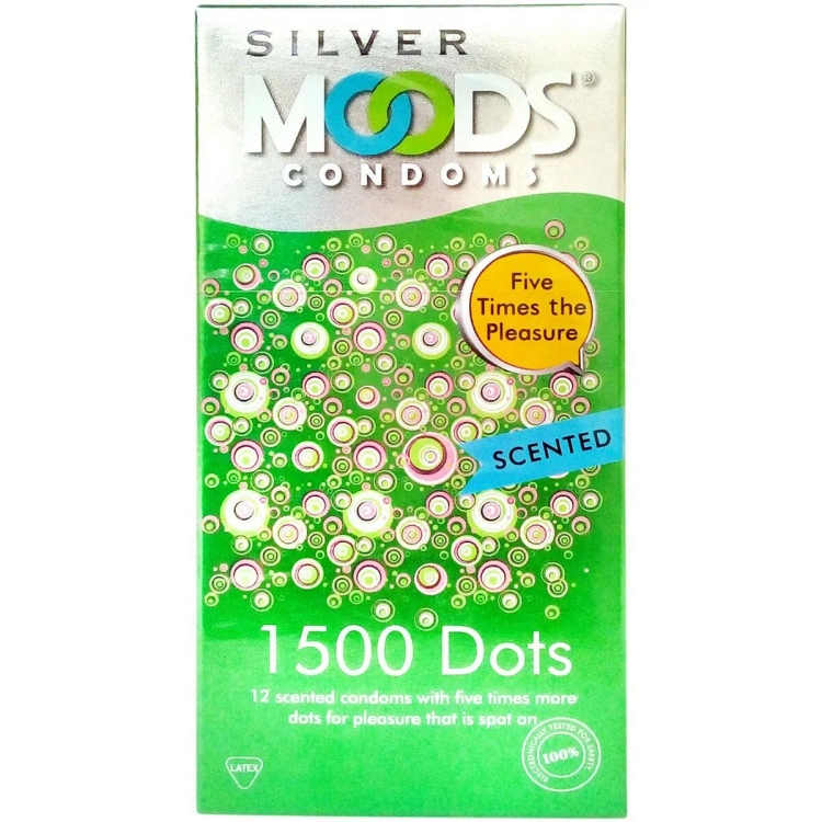 Moods Condom Silver 1500 Dotts 12s