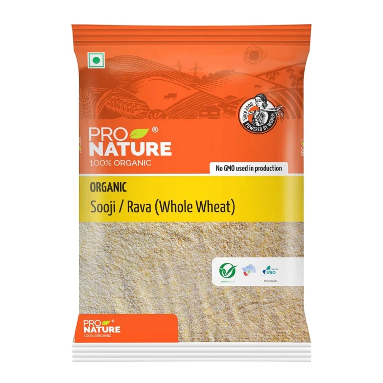 Pro Nature Organic Whole Sooji Rava, 500gram