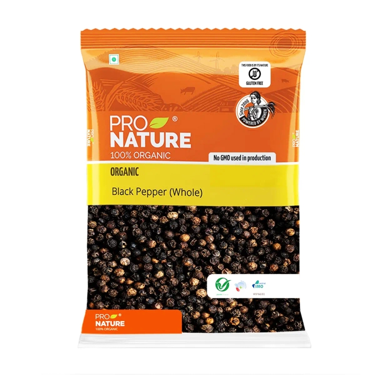 Pro Nature Organic Black Pepper (Whole), 100 gram
