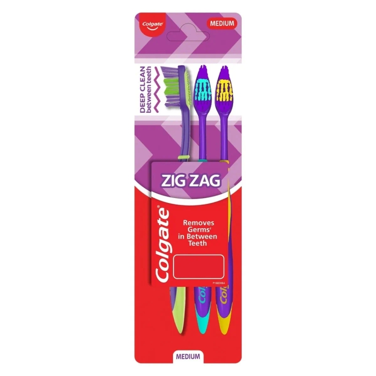 Colgate Toothbrush ZigZag Medium 2 + 1 Free Assorted Colours
