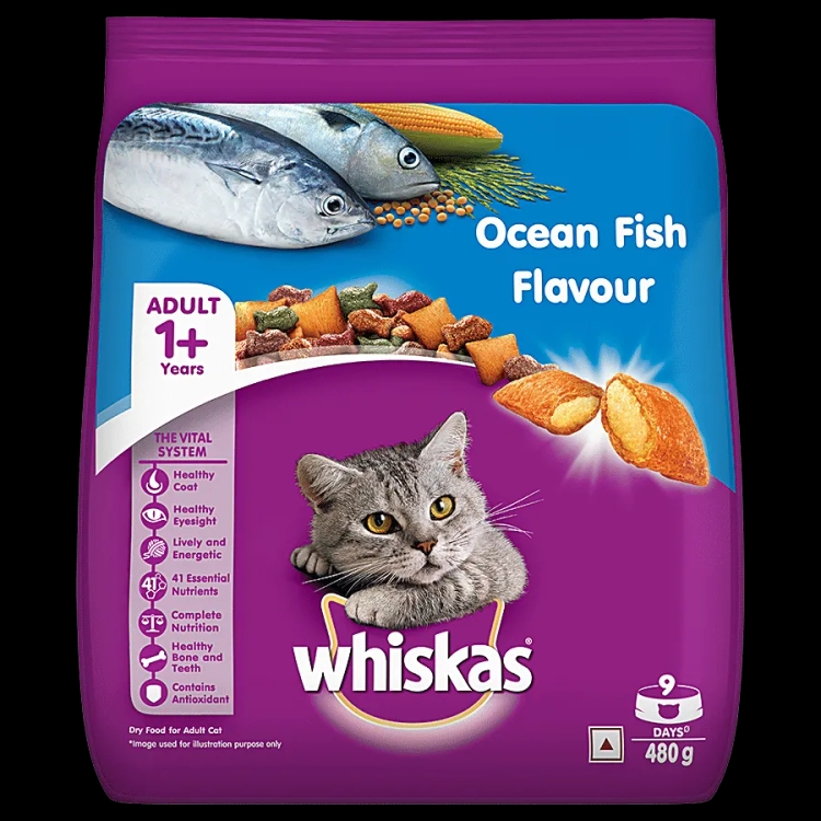 Whiskas Adult Pocket Ocean Fish Flavour 480g