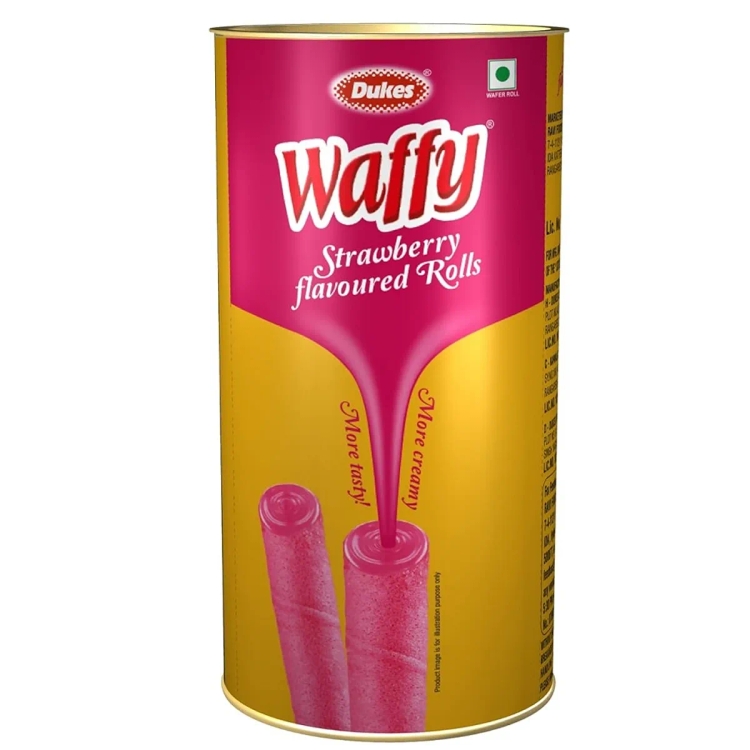 Dukes Wafer Roll Strawberry Tin 300g