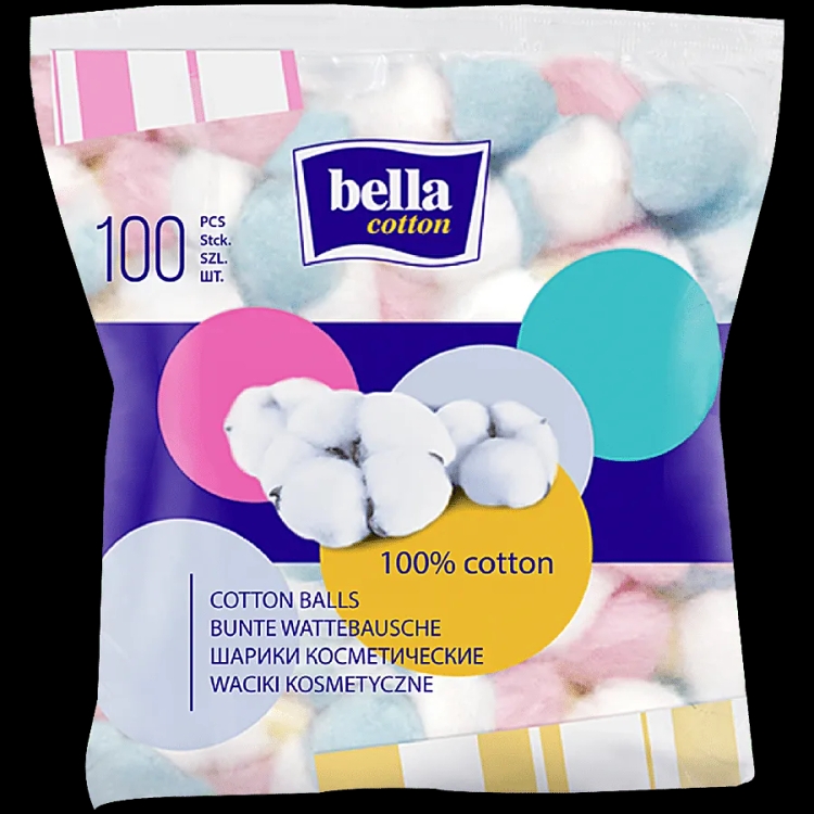 Bella Cosmetic Cotton Balls Colour 100pcs