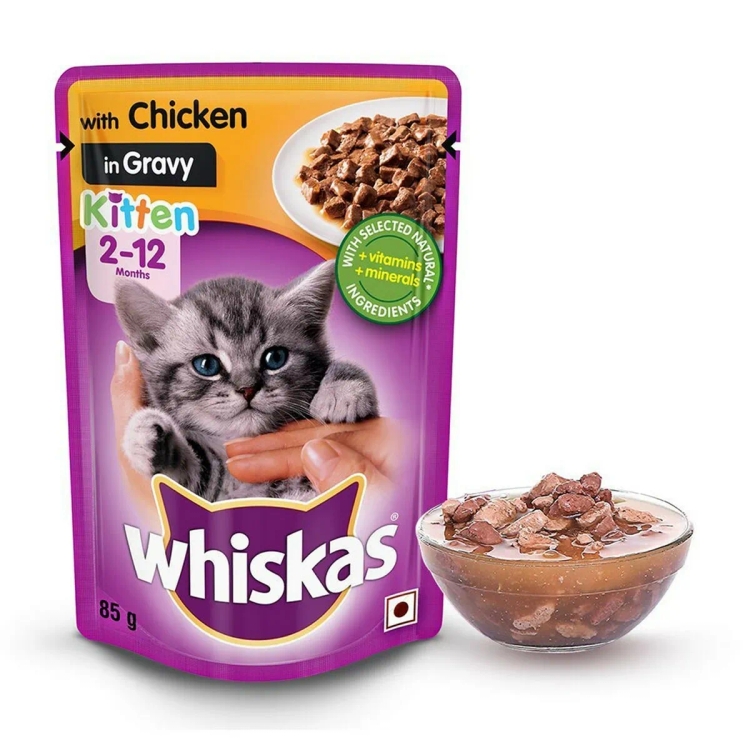 Whiskas Pet Food Chicken Gravy Kitten 80g