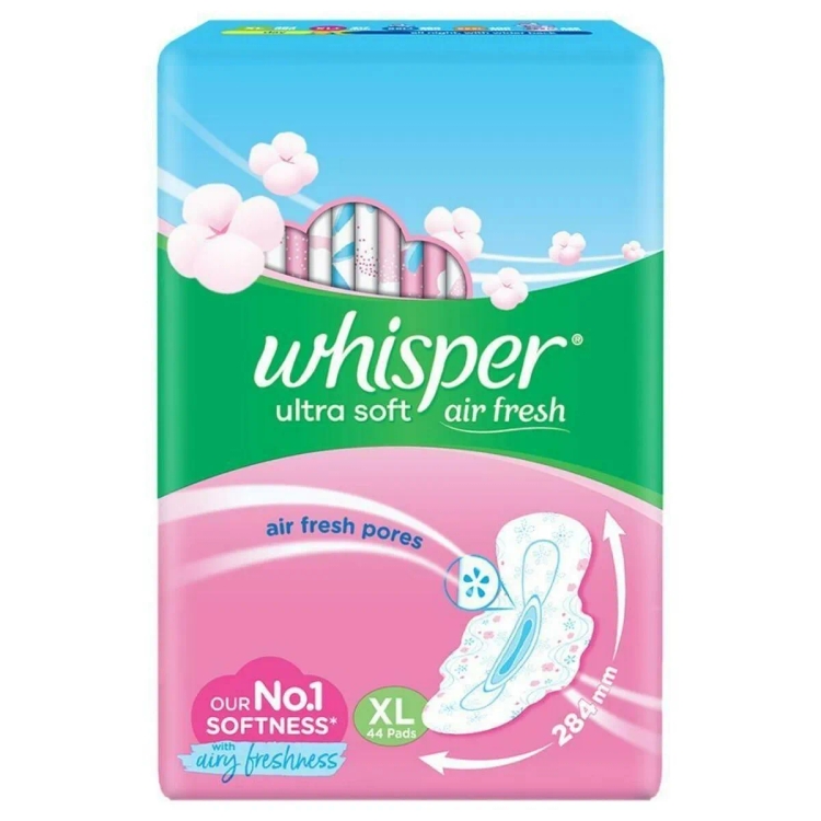 Whisper Sanitary Pad Ultra Soft XL 44s