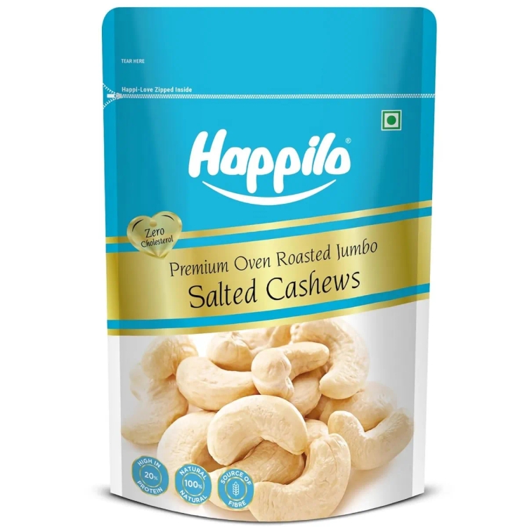 Happilo Premium Roasted and Salted Cashews, 200g
