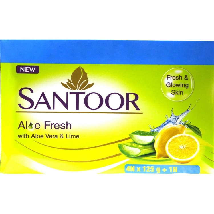 Santoor Soap Aloe Fresh 125G 4'S