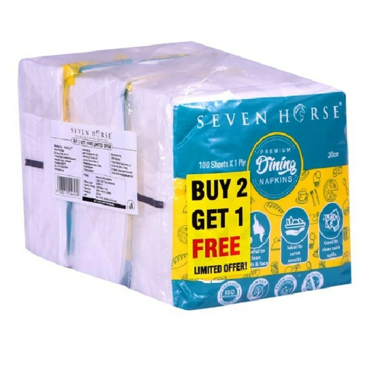 Seven Horse Premium Napkins 1 PLY 100s 2+1 Offer