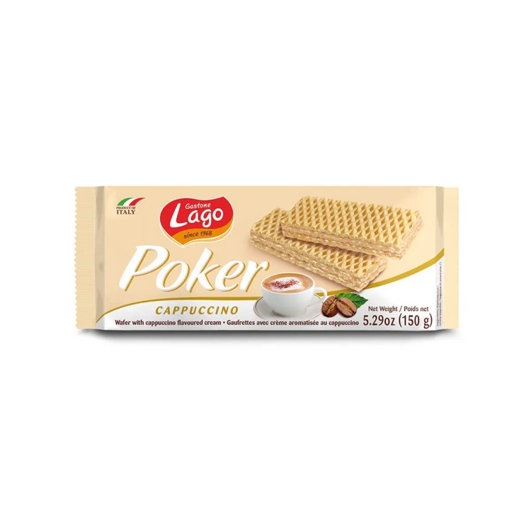 Lago Poker Wafers Cappuccino 150g
