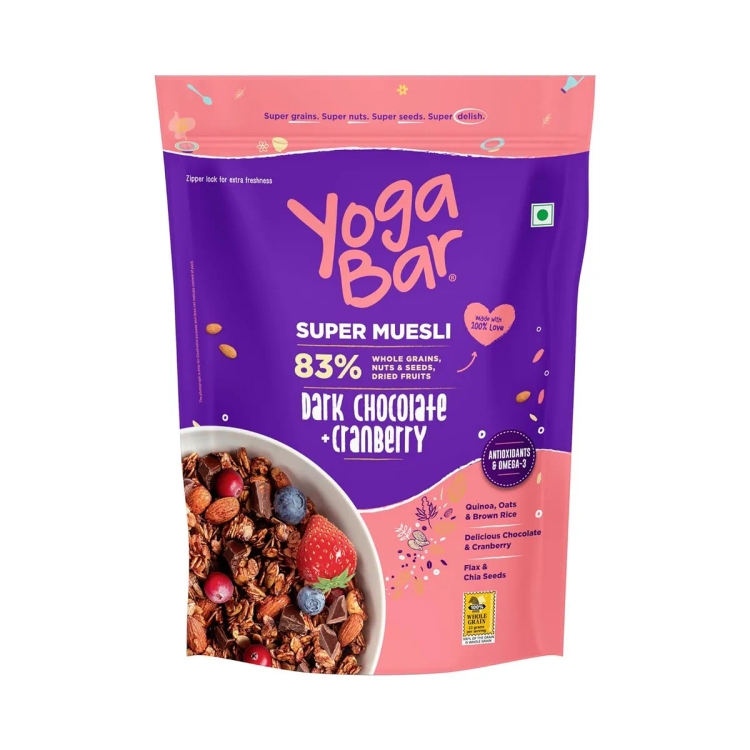 Yogabar Dark Chocolate & Cranberry Muesli 700G 